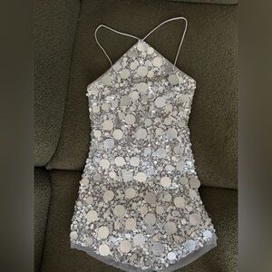 Lovers + Friends Embellished Silver Mini Dress (only worn once for my birthday)